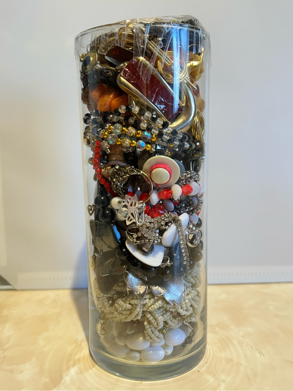 Tall Mystery Jewelry Jar Vintage & Retro